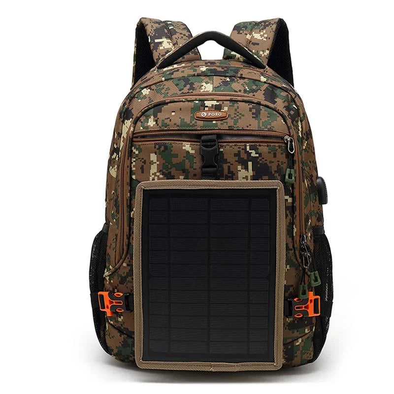 Poso PS-628 Army Green Camouflage Solar plate backpack