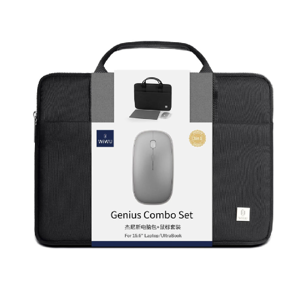 WIWU Genius Combo Set 3 in 1 Sets Laptop Bag, Mouse & Mouse Pad Free
