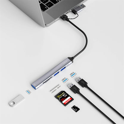 WiWU 5 IN 1 Type C hub Laptop Adapter USB C USB Multiple Function USB Docking Station HB003
