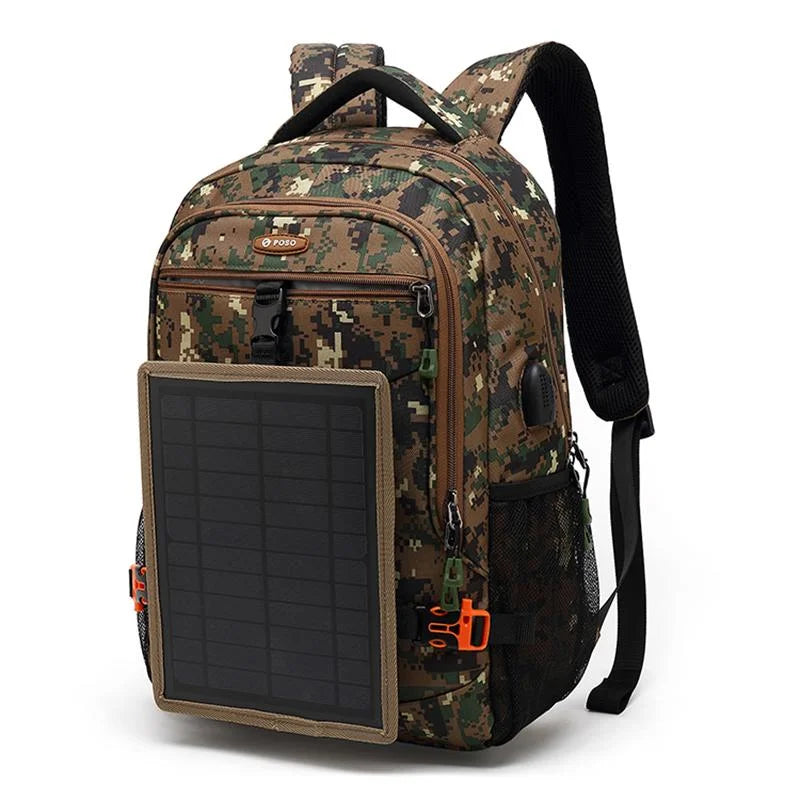 Poso PS-628 Army Green Camouflage Solar plate backpack