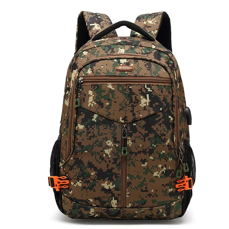 Poso PS-628 Army Green Camouflage Solar plate backpack