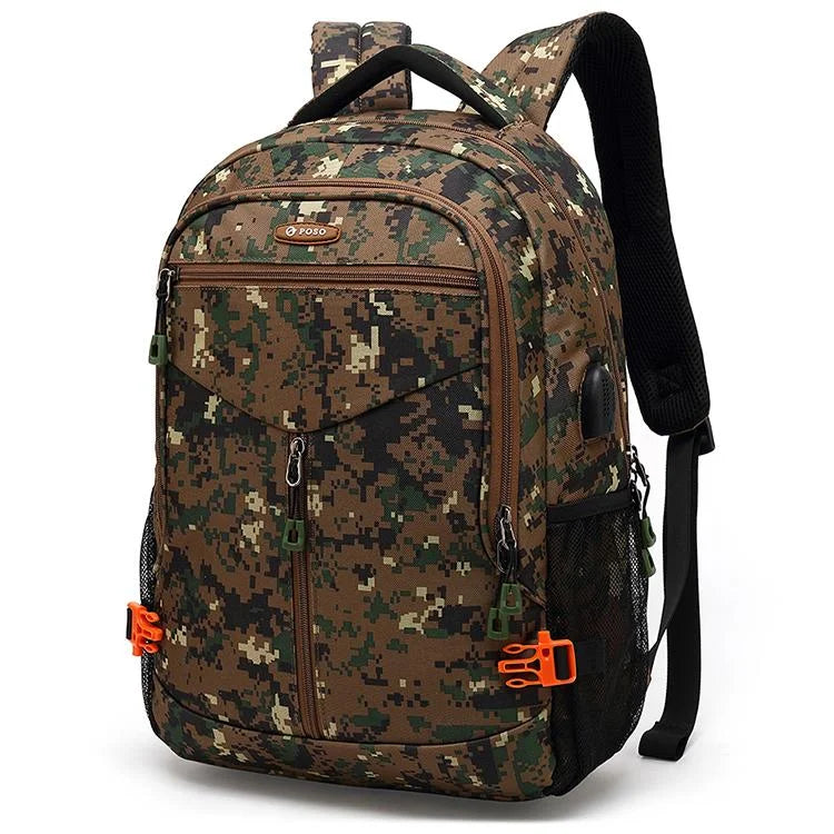Poso PS-628 Army Green Camouflage Solar plate backpack