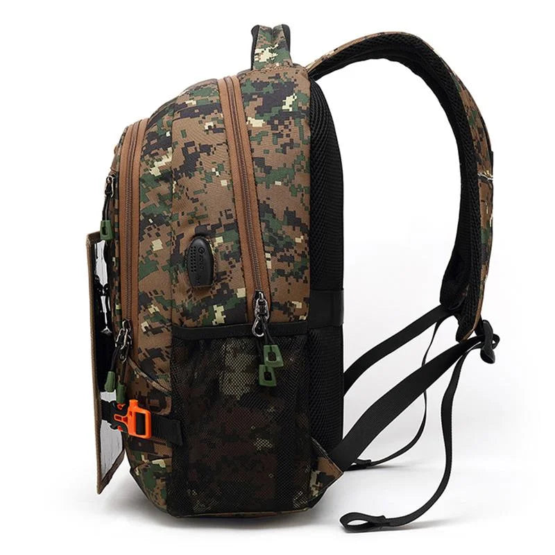 Poso PS-628 Army Green Camouflage Solar plate backpack