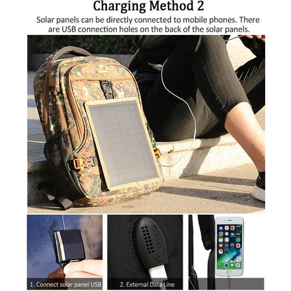 Poso PS-628 Army Green Camouflage Solar plate backpack