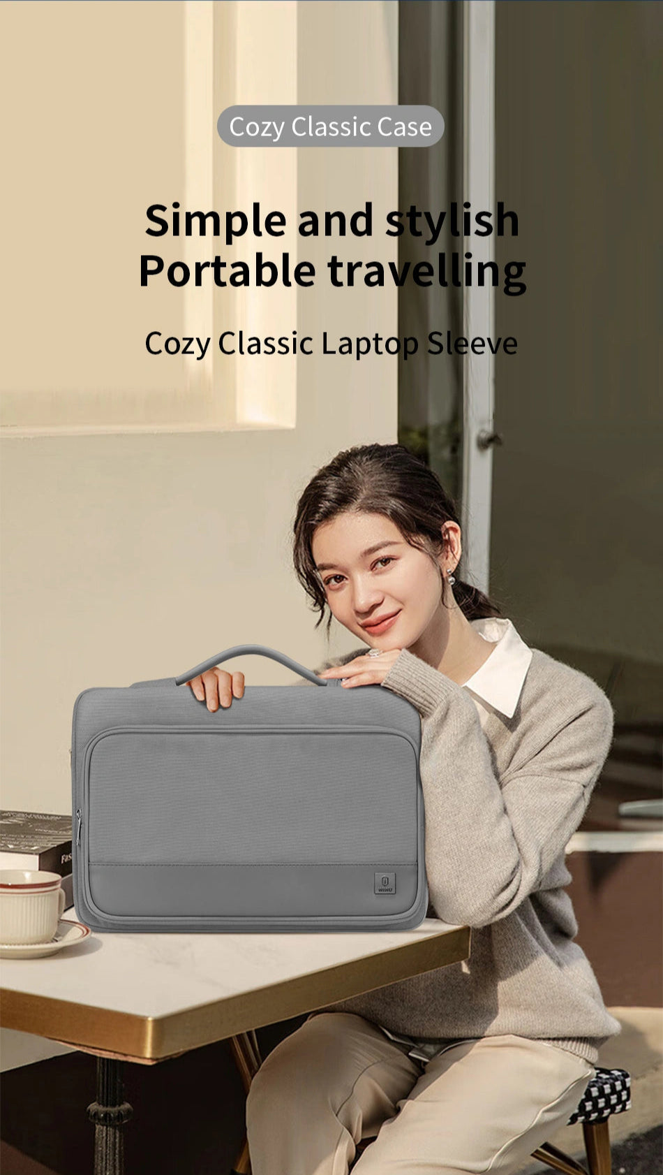 WiWU Cozy Classic Waterproof Polyester Laptop Sleeve Anti-
