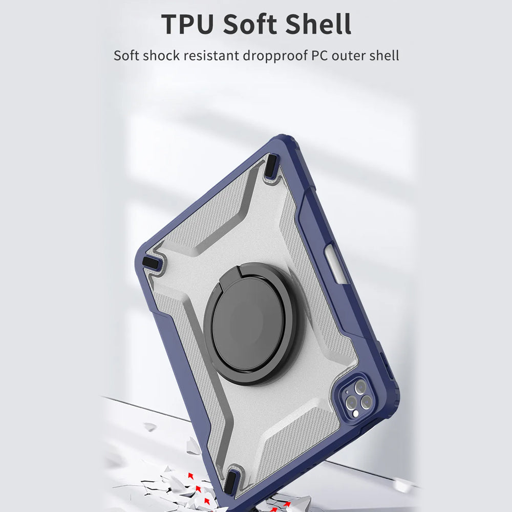 WiWU Mecha Rotative Stand Case For iPad 10.2",10.5",10.9/11", 360 Degree Premium Protection, Anti-shock, Built-in Pencil Slot, Lens Protection, Drop-proof & Anti-fingerprint